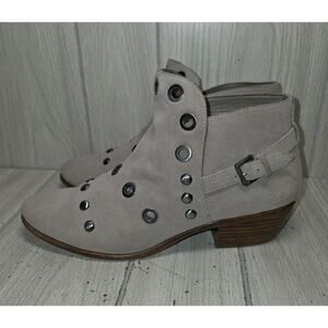 Sam Edelman Pedra Beige Suede Leather Grommet Stud Ankle Booties Womens Size 10M